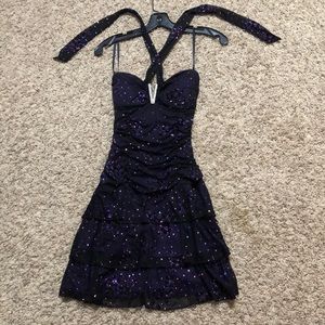 Black and Purple Homecoming Dress